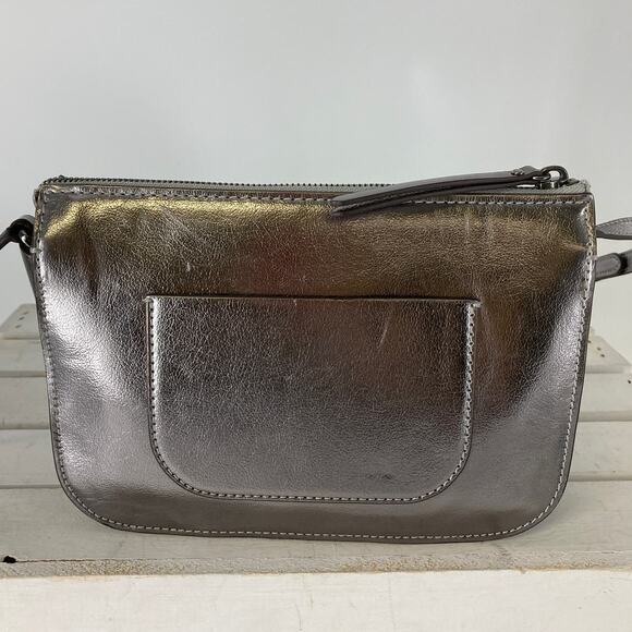 KATE SPADE NWT, PEWTER METALIC LEATHER WOMENS CROSSBODY BAG - Picture 6 of 12